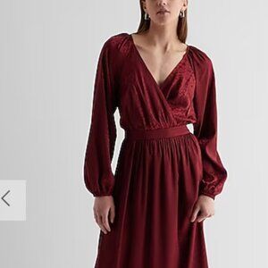 NWT Satin Floral Jacquard V-Neck Tiered Maxi Dress